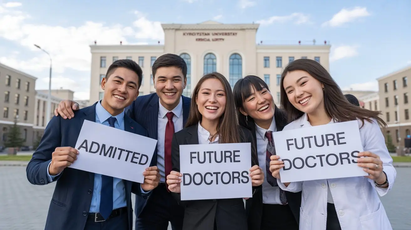 a group of asian students on kyrgyzstan street