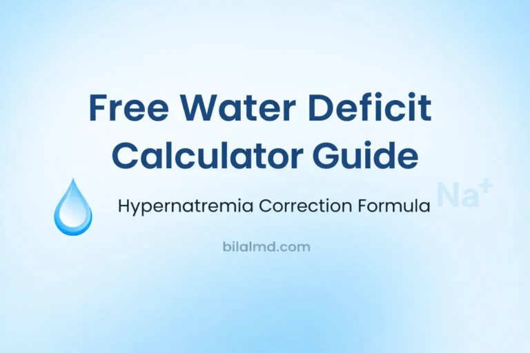 Free water deficit calculator guide with hypernatremia correction formula